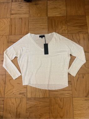 NWT Nili Lotan Linen Ginny Sweater in Ivory